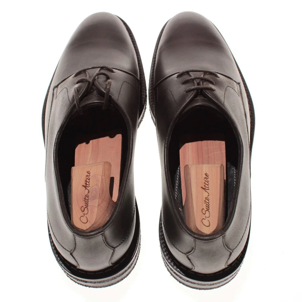 Di Bianco NWB Derby Dress Shoes Size 9 US in Dark Brown Leather Made in Italy